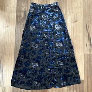 Forever 21 Navy Blue & Purple Long Skirt